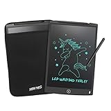 NEWYES 12 Pulgadas Tableta Gráfica, Tableta de Escritura LCD, Portátil para Hogar, Escuela, Oficina, Incluye 1 lápiz, 2 imanes para Nevera,1 Año de Garantía con Funda (Negro)