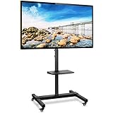 RFIVER Soporte TV móvil de Suelo Carro de TV con Ruedas para exhibición para televisiones 32 37 42 47 50 55 60 65 70 Pulgadas LCD LED Plana Curva Negro MT1003