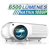 Proyector, TOPTRO 6500 Lúmenes Proyector Cine en Casa Full HD 1080P Nativo 1920x1080 Proyectores HD Soporta Video 4K, Corrección Trapezoidal 4D, Fonction Zoom X/Y Proyector LCD para Presentación PPT